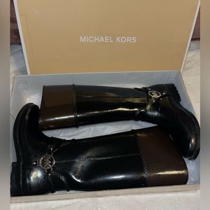 Michael Kors brown/black rain boots